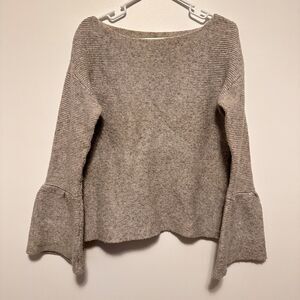 Sundance Sweater Womens Small Gray Bell Sleeves Wool Alpaca Knit Blend Preppy